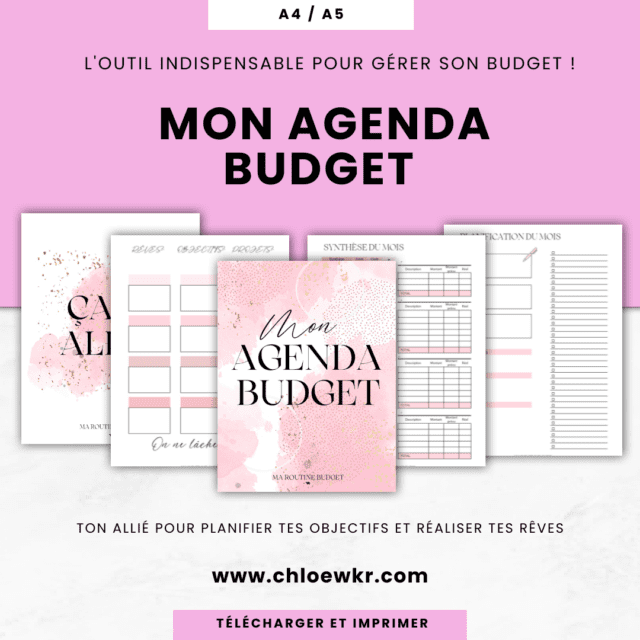 mon agenda budget, budget planner à imprimer enveloppes budget