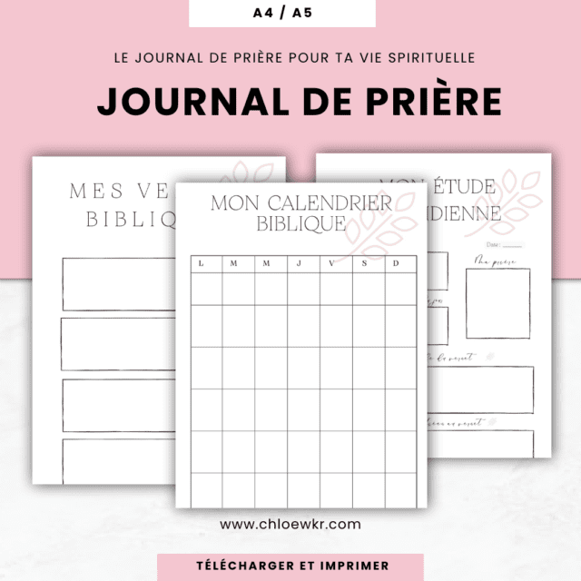 le journal de prière à imprimer , journal de prière femme chrétienne