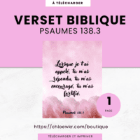 Verset biblique imprimable Psaumes 138.3