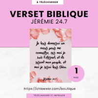 Verset biblique jérémie 24.7 , affiche a imprimer