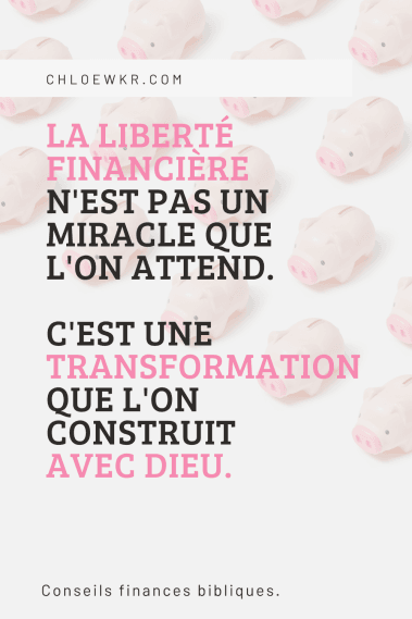 La liberté financière n'est pas un miracle que l'on attend. C'est une transformation que l'on construit avec Dieu.