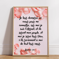 Affiche verset biblique Jérémie 24.7